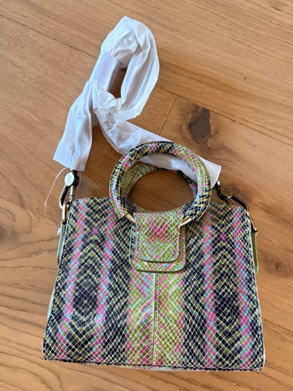 Hobo Heidi Mini Satchel in Printed Leather - Geo Diamond Print